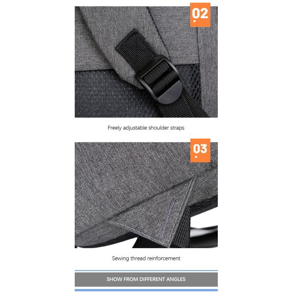 OEM ODM Portable 15.6 Inch Laptop Backpack Oxford smart work rucksack with USB