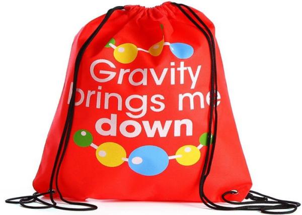 Quality Non Woven Printed Drawstring Bags Custom Printed Handle With Thin Straps for sale