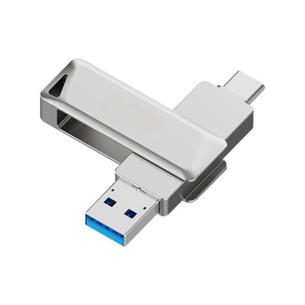 Quality 64GB 128GB Type C OTG Custom USB Stick Key Disk Memory Pendrive Tarnish / Silver for Computer Tablet Audio Car Smartphone for sale