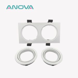 Dual-Head Square Recessed Spotlight 20° Tilt & Rotating Housing