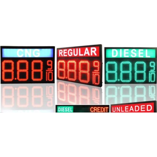 Football Stadium LED Sports Display For Oil Price , Digital 7 Segment Display Ultra Slim