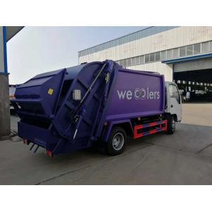 Self Compressing Garbage Compactor Truck Rear Loading 4CBM With Hydraulic