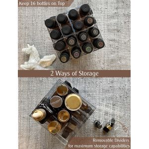 Rotating Acrylic Display Stand Case Counter Top Clear Essential Oil Bottles