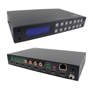 4x4 HDMI Matrix Analog And SPDIF Audio Extraction 4K TCP/IP Web GUI Control