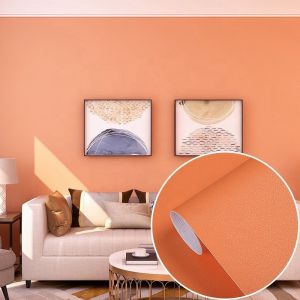 Waterproof Home Decor Wall Paper Embossed Removable Wallpaper with Solid Texture