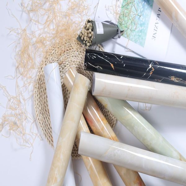 Wallpapers Type Vinyl Wallpapers Function Smoke-Proof Marble Stickers PVC Adhesive Contact Paper Marble Granite Film
