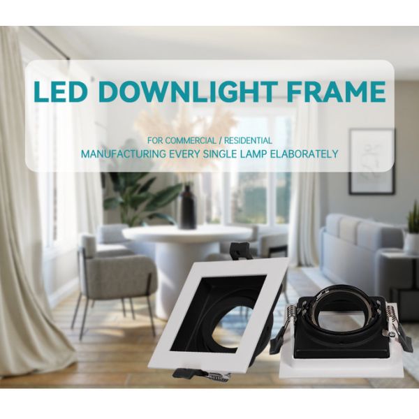 Anti-Glare GU10 MR16 Commercial Adjustable Recessed Spotlight Downlight Frame