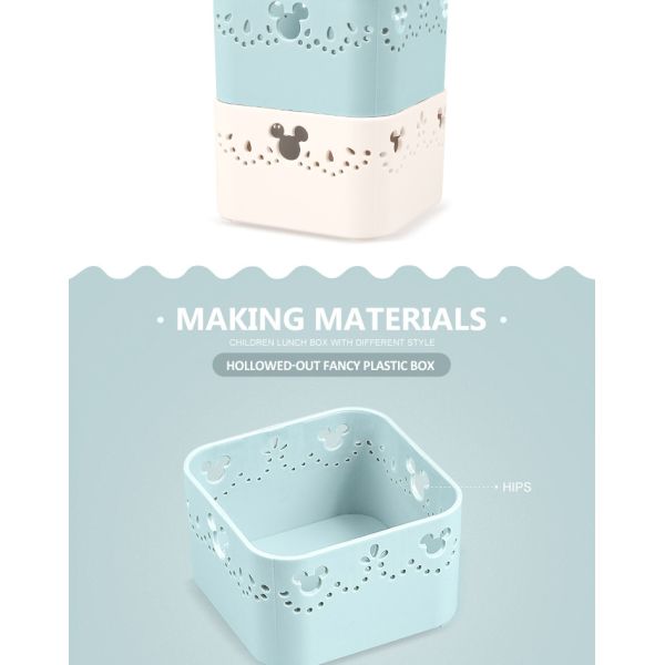 Smaller Mickey Mouse hollow-out pattern Reusable Plastic storage box food containers