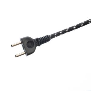 Wholesale Standard Grounding Power Cord Extension Cord Plug for Electric Iron Kettle 2 Pin Braided Rated Current 10A-16A from china suppliers