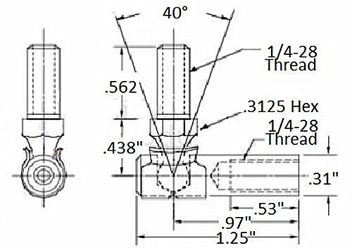 Quick Disconnect Rod End Ball Joint Shifter Cable Push-Pull Throttle Cable Steel