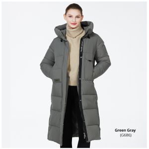 Zipper Closure Ladies Puffer Jacket 63cm - 66cm Sleeve Length