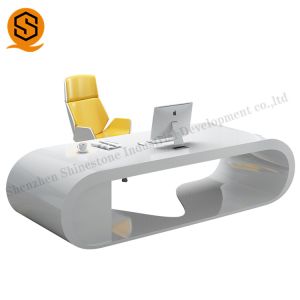 Artificial Stone Curved Executive Desk Shaped Customized Requirement