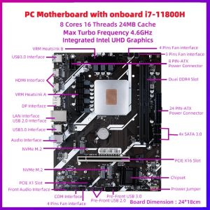 Gaming PC Desktops Motherboard With Onboard CPU I7 11850H