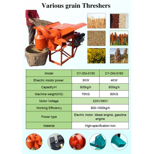 Crop Processing Multifunction Thresher Efficient Grain Separator Threshing Machine