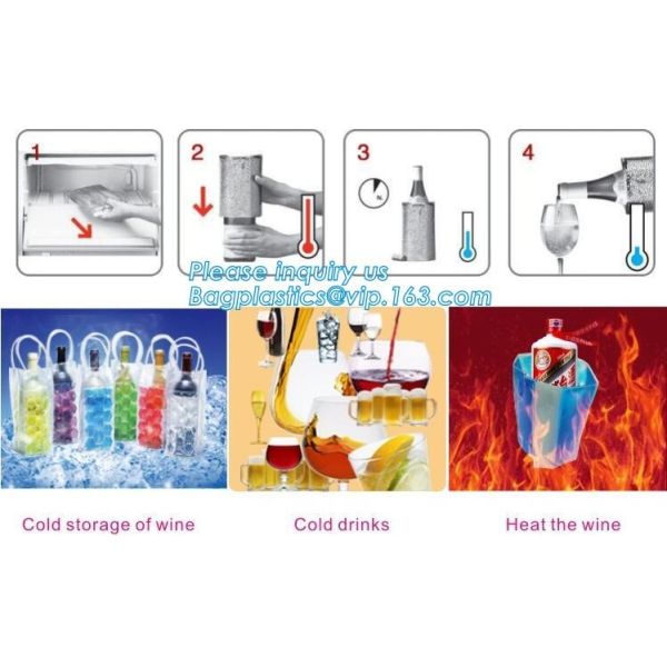 oem produced cooler pvc wine bag, ice bag for wine bottle/ PVC ice bag, bottle cooler dry ice bag for bar, restaurant