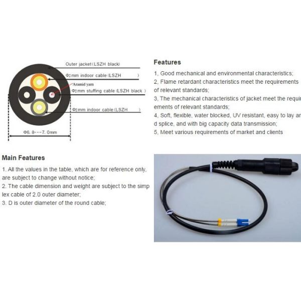 PDLC Connector Optical Fiber Patch Cord IP67 Outdoor With Nickel Plated Brass Housing
