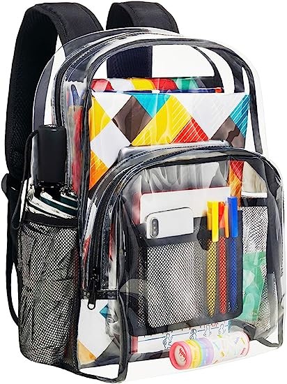 Transparent Clear Backpack See Through Security Clear Backpack Heavy Duty