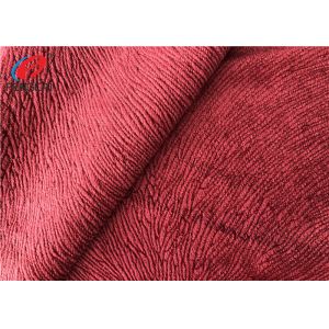 Burnout Polyester Brushed Velboa Fabric , Velvet Sofa Fabric Warm Keeping
