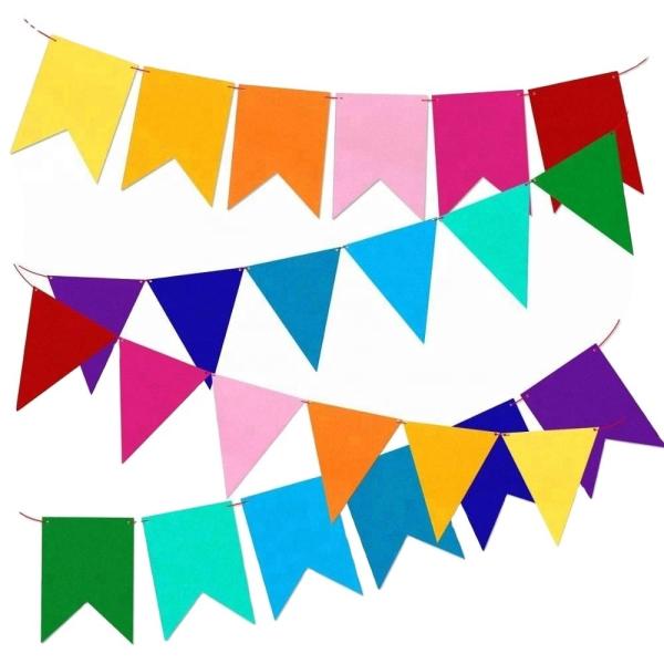 Quality Custom Flags 68D/100D Polyester Custom Mini Triangle String Flags for sale