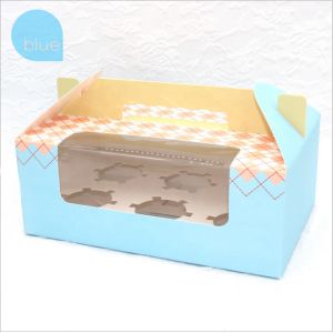 Custom Logo Printing Cupcake Paper Sweet Box With Clear Display Window