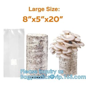 Autoclavable Mushroom Grow Bags Bulk with Microporous Filter Patchs - Large 8"x5
