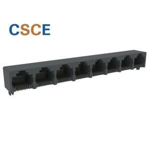 Plastic 180 Degree 8 Pin 1×8 RJ45 Modular Jack