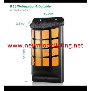 Solar Lights Waterproof Flickering Flames Wall Lights Outdoor Dark Sensor Auto