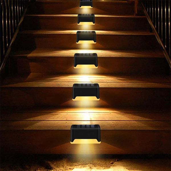 300lm Luminous Flux Solar Deck Step Railing Stairs Lights for Outdoor Garden Lighting