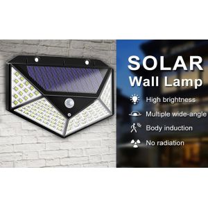 Outdoor Solar Powered LED Light 100LED ABS 1200Mah Lithium 18650 Solar Powered
