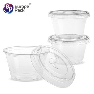 New products eco friendly transparent 120ml PET pudding cup with flat lid