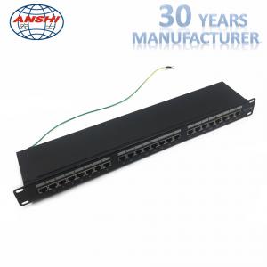 China CAT6 STP Shielded Patch Panel 1U 19 Inch 24 Port IDC PCB Type For Networking on sale