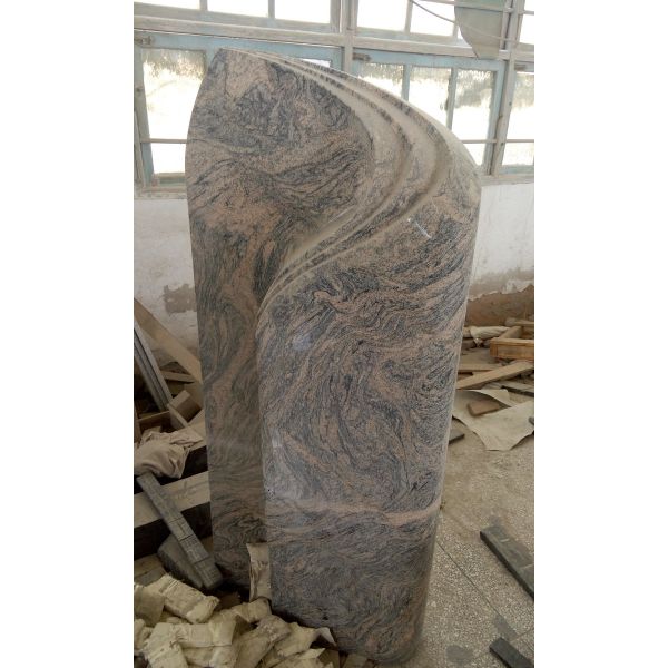 European style black upright headstone