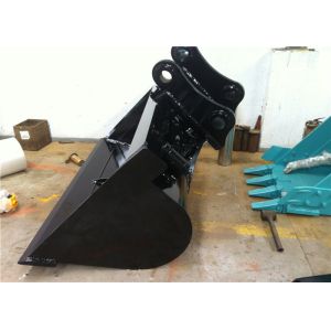 Black Hydraulic Tilt Ditching Bucket , Tilting Mud Bucket Customized Design