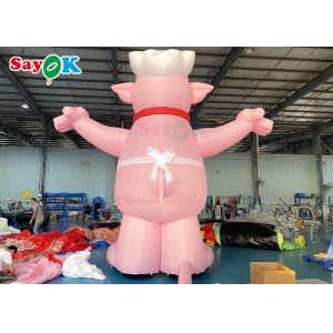 Giant Inflatable Cartoon Characters Pig Model Advertising For Restaurant