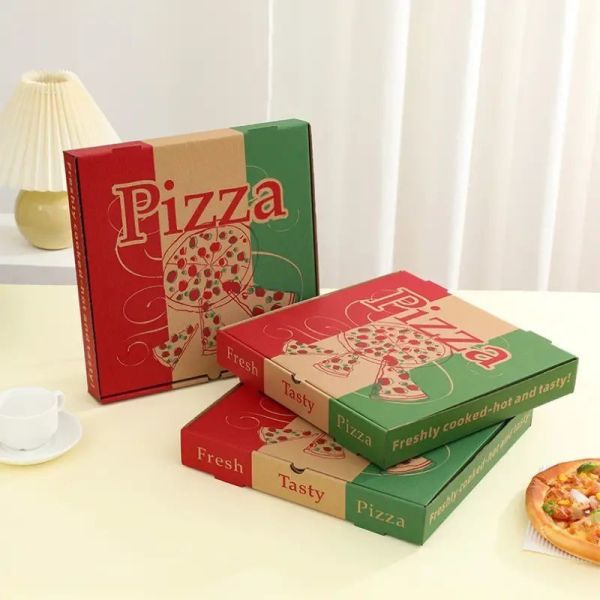 Custom Printed Pizza Boxes Paperboard Rectangular Pizza Shipping Boxes Custom