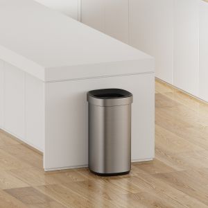 Wholesale 30L Stainless Steel Waste Bin Household Open Top Big Capacity Trash Can with Rectangular Design and Durable Construction from china suppliers