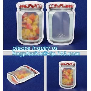 Matte Clear Bags Zip Lock Resealable Packing Grain Food Pouches, Reusable