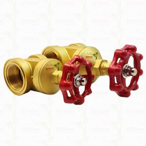 Brass Gate Valve With Red Handle 2 1/2" Customized Size High Pressure Bearing