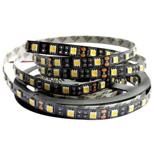Outside White SMD 5050 LED Strip For Home 12V 600lm Black Double Layer