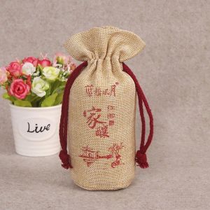 Yellow Canvas Drawstring Bags / Mini Personalised Cotton Drawstring Bags