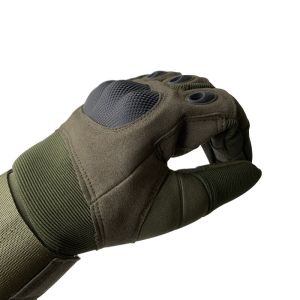 Green Finger Slits Protection Safety Training Gloves with Customized Features