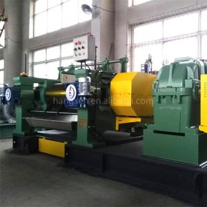 560mm Two Roll Mill Rubber Mixing Mill Machine 90KW Green