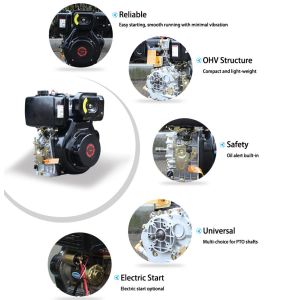 186FA Air Cooled Diesel Powered Engine 3000 / 3600RPM Speed CE Approved