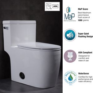 American Standard One Piece Concealed Trapway Toilets Round 0.8GPF
