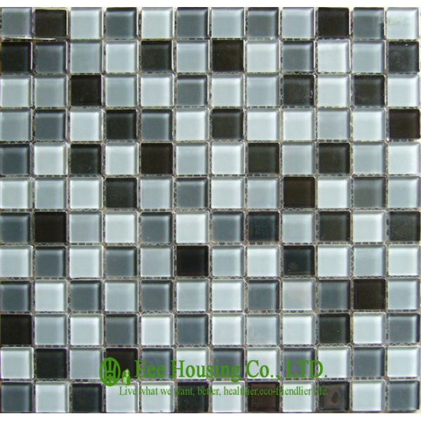 Mixed Color Glass Crystal Mosaic Tile for indoor &outdoor walls,Glass mosaic
