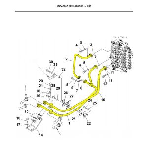 PC400 PC450 Excavator Hydraulic Distribution Valve Iron Pipe For Energy Mining