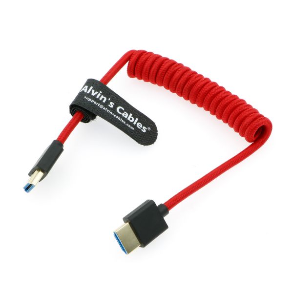 8K 2.1 Full HDMI High Speed Braided Coiled Cable For Atomos Ninja V Portkeys BM5