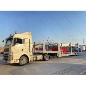 Fuwa Axle Car Transport Semi Trailer With Iron Side Protection And Tarpaulin