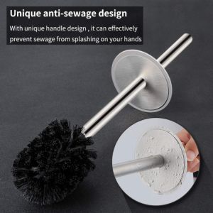 Black Toilet Brush And Holder Deep Cleaning Rust- Resistant With Long Box