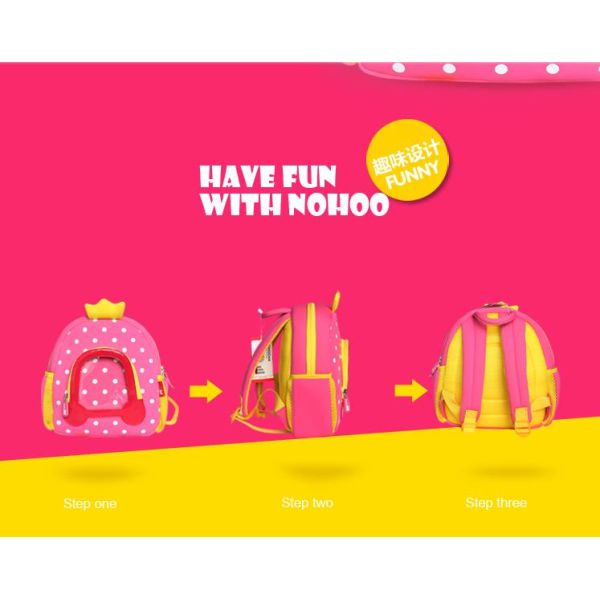 Baby Cartoon Waterproof Toddler Backpack Comfortable Princess Style